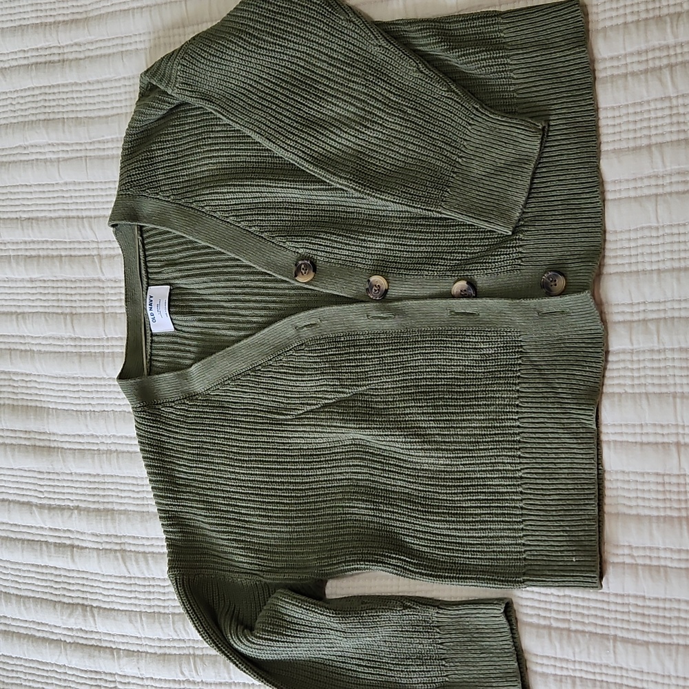 Old Navy Olive Button-Up Cardigan Size LP